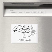 Kaart van Rhode Island Eenvoudig minimalistisch so Magneet (Insitu (Vaatwasser))