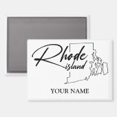 Kaart van Rhode Island Eenvoudig minimalistisch so Magneet (Voorkant / Achterkant)