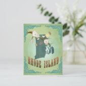 Kaart van Rhode Island - Groen (Staand voorkant)