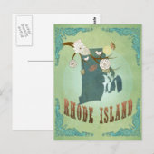 Kaart van Rhode Island - Groen (Voorkant / Achterkant)