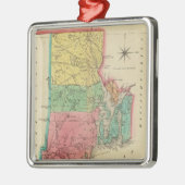 Kaart van Rhode Island Metalen Ornament (Links)