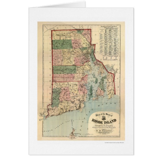 Kaart van Rhode Island & Providence Plantations 18 (Voorkant)