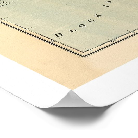 Kaart van Rhode Island & Providence Plantations Poster (Hoek)