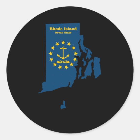 Kaart van Rhode Island Vlag Sticker (Voorkant)