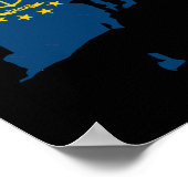 Kaart van Rhode Island Vlag Sticker Poster (Hoek)