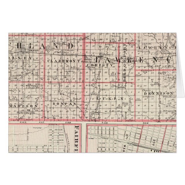 Kaart van Richland & Lawrence counties (Voorkant Horizontaal)