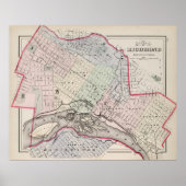  kaart van Richmond Virginia (1884) Poster (Voorkant)