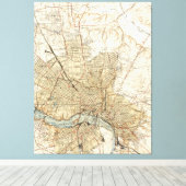  kaart van Richmond Virginia (1934) Canvas Afdruk (Insitu (Houten vloer))