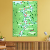 Kaart van rivier de Shannon Ierland Canvas Afdruk (Insitu (Woonkamer))