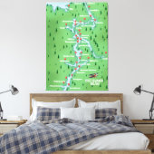 Kaart van rivier de Shannon Ierland Canvas Afdruk (Insitu (Slaapkamer))