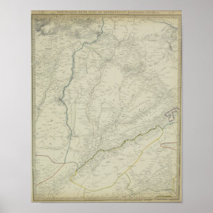 Kaart van riviersystemen poster