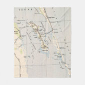  kaart van Roanoke Island & Outer Banks NC Fleece Deken (Voorkant)