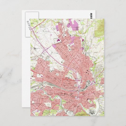  kaart van Roanoke Virginia (1963) 2 (Voorkant / Achterkant)