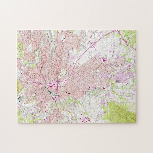  kaart van Roanoke Virginia (1963) Legpuzzel (Horizontaal)