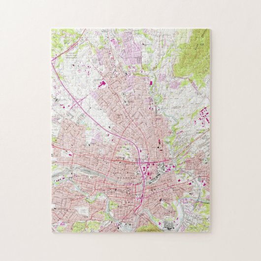  kaart van Roanoke Virginia (1963) Legpuzzel (Verticaal)