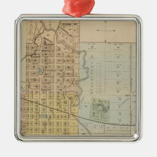 Kaart van Rochester, Minnesota Metalen Ornament