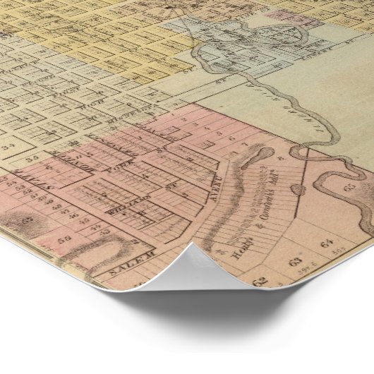 Kaart van Rochester, Minnesota Poster (Hoek)