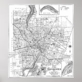  kaart van Rochester NY (1901) BW Poster (Voorkant)