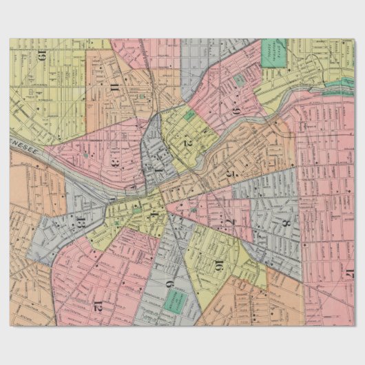  kaart van Rochester NY (1901) Cadeaupapier (Vlak)