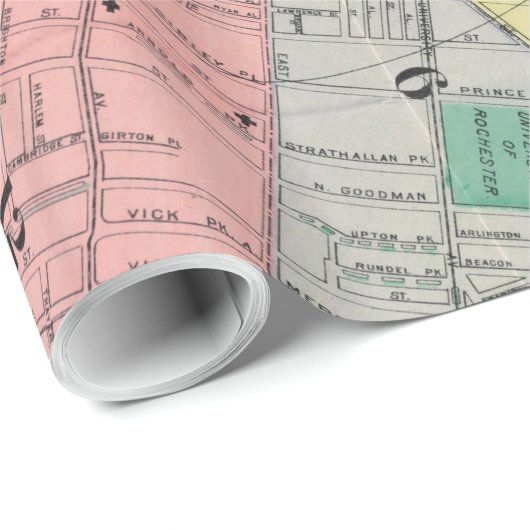  kaart van Rochester NY (1901) Cadeaupapier (Rol Hoek)