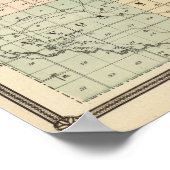 Kaart van Rock County, staat Wisconsin Poster (Hoek)