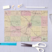 Kaart van Rock County, staat Wisconsin Tissuepapier (Craft)