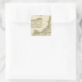 Kaart van Rock Island County en Dixon Vierkante Sticker (Tas)