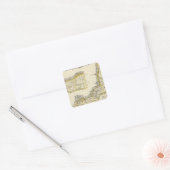 Kaart van Rock Island County en Dixon Vierkante Sticker (Envelop)