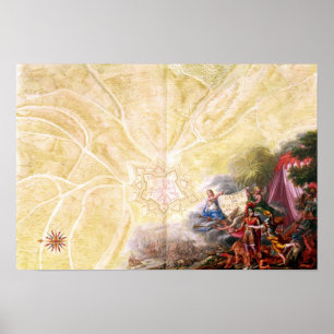Kaart van Rocroi uit "Atlas de Louis XIV" Poster