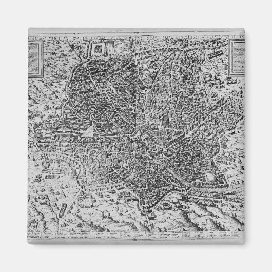 Kaart van Rome, 1579 Magneet (Voorkant)