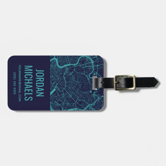 Kaart van Rome Bagagelabel (Voorkant horizontaal)