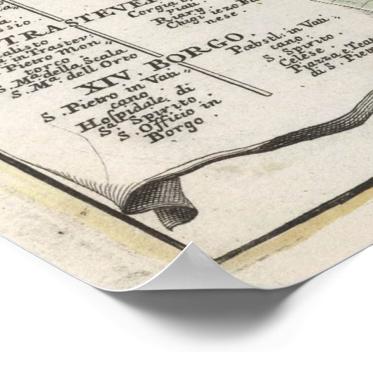  kaart van Rome Italië (1716) Poster (Hoek)