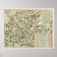  kaart van Rome Italië (1719)