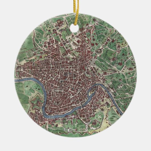  kaart van Rome Italië (1721) Keramisch Ornament (Voorkant)