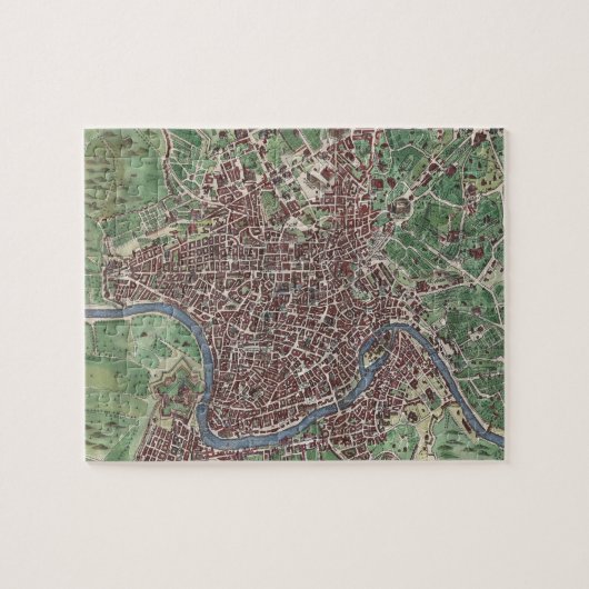  kaart van Rome Italië (1721) Legpuzzel (Horizontaal)