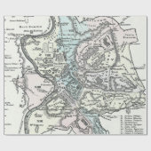  kaart van Rome Italië (1862) Cadeaupapier (Vlak)