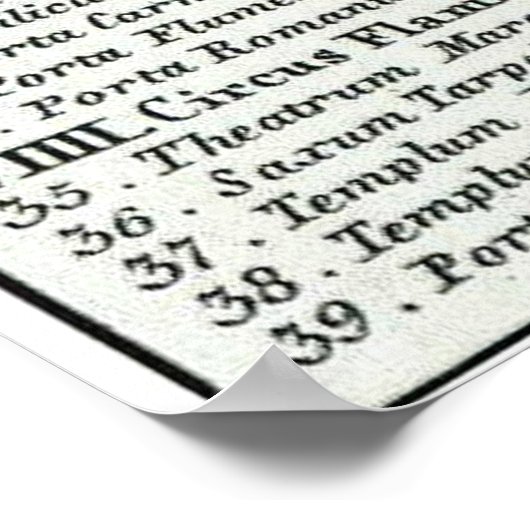  kaart van Rome Italië (1862) Poster (Hoek)