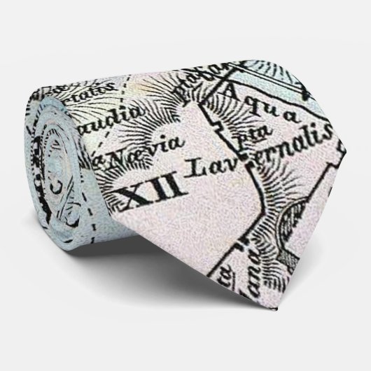  kaart van Rome Italië (1862) Stropdas (Opgerold)