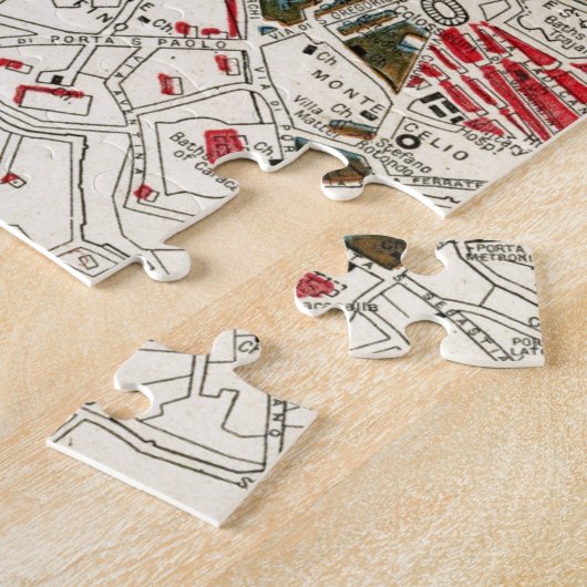  kaart van Rome, Italië. Legpuzzel (Zijkant)