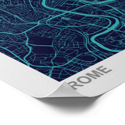 Kaart van Rome Poster (Hoek)