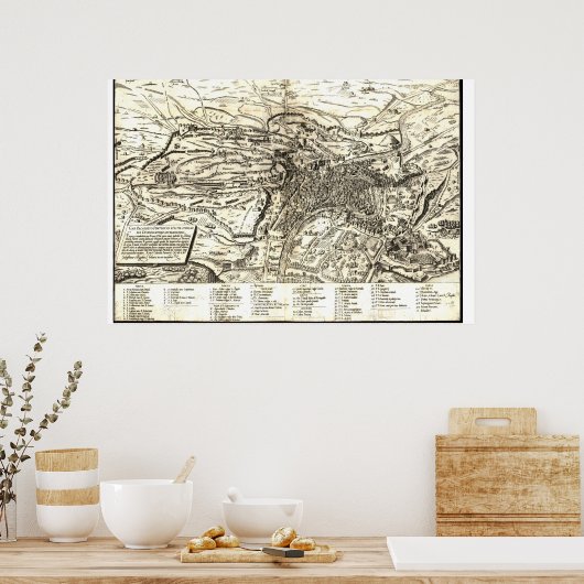 Kaart van Rome tijdens de renaissance Poster (Keuken)