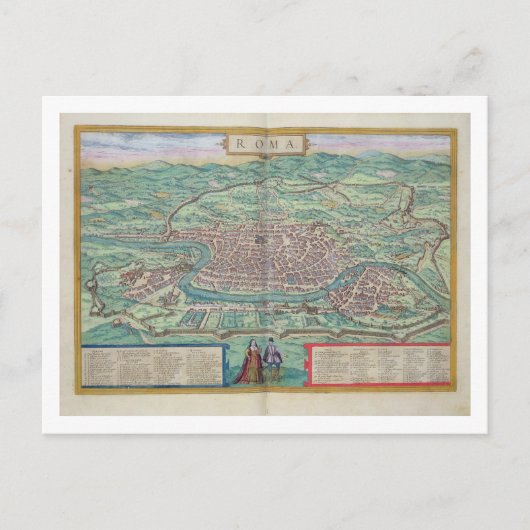 Kaart van Rome, van "Civitates Orbis Terrarum" doo (Voorkant)