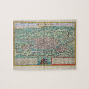 Kaart van Rome, van "Civitates Orbis Terrarum" doo Legpuzzel