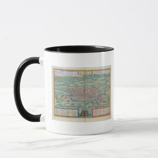 Kaart van Rome, van "Civitates Orbis Terrarum" doo Mok (Links)