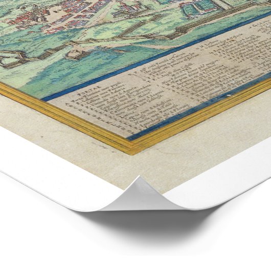 Kaart van Rome, van "Civitates Orbis Terrarum" doo Poster (Hoek)