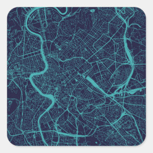 Kaart van Rome Vierkante Sticker