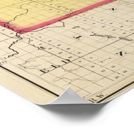 Kaart van Roscommon County Poster (Hoek)