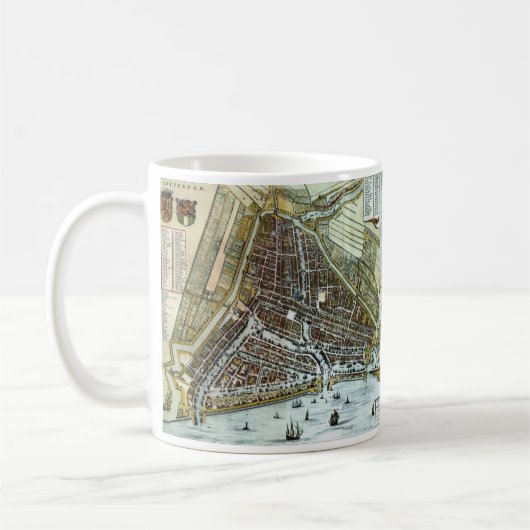  kaart van Rotterdam Nederland (1649) Koffiemok (Links)