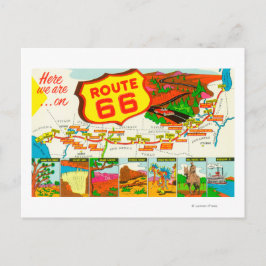 Kaart van Route 66 van Los Angeles aan Chicago