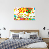 Kaart van Route 66 van Los Angeles aan Chicago Canvas Afdruk (Insitu (Slaapkamer))